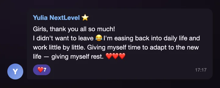 Message from the retreat group chat