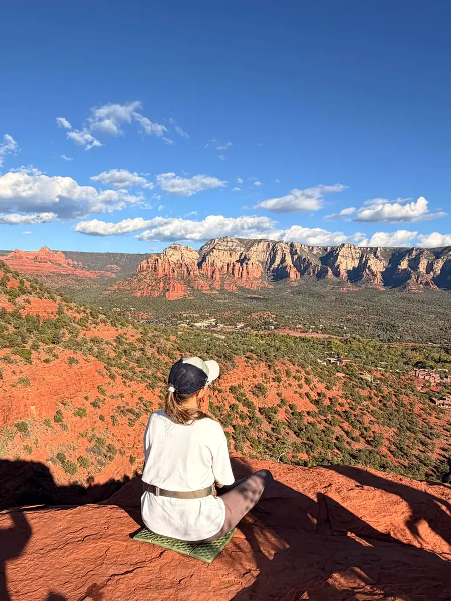 Evening over the red rock at a past retreat