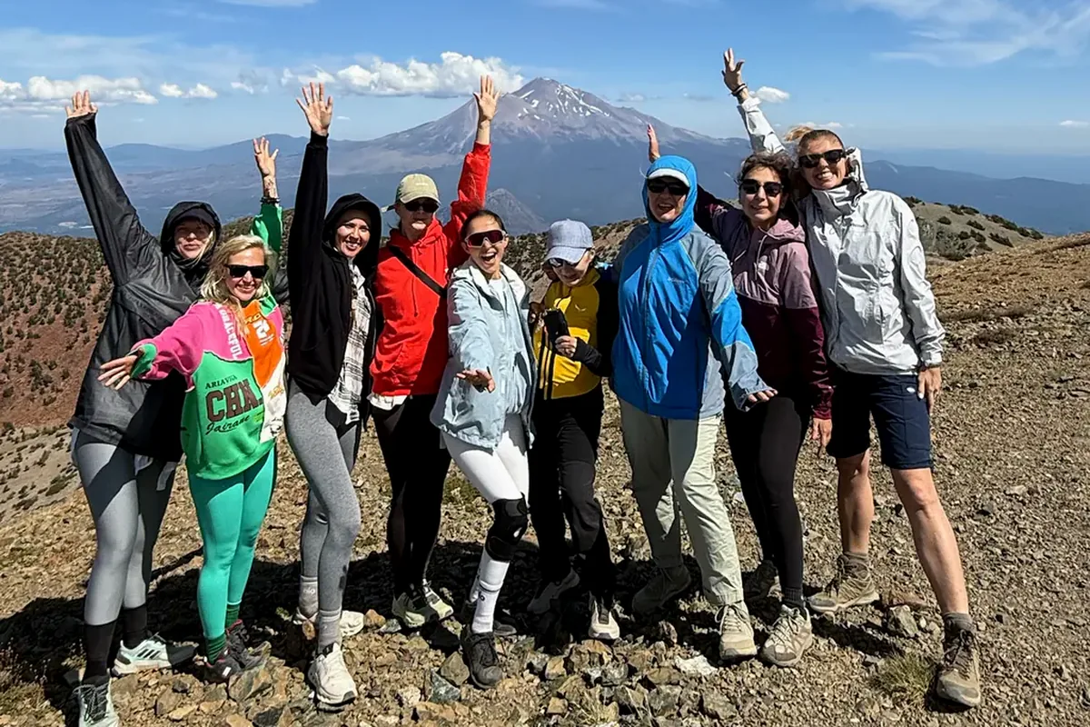 A group with Lexa at Mount Shasta